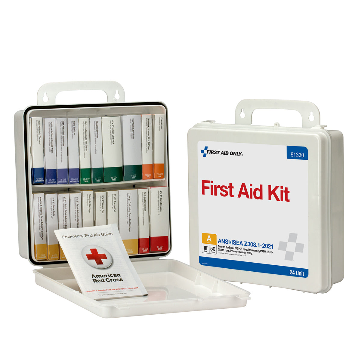 50 Person ANSI A 24 Unit Plastic First Aid Kit ANSI – firstaidonly