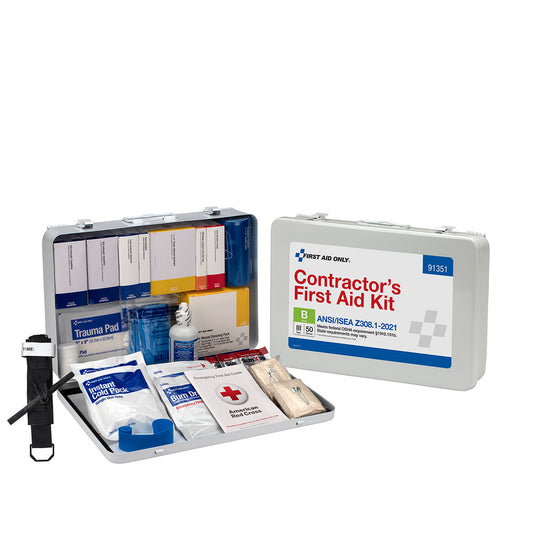 First Aid Only 50 Person ANSI B Contractor Metal Kit 2021 Compliant