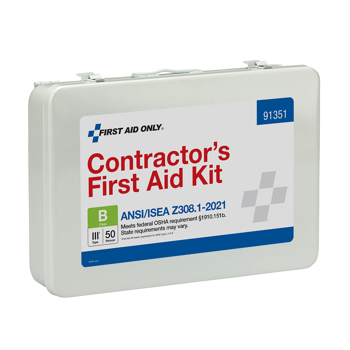 50 Person ANSI B Contractor Metal First Aid Kit ANSI – firstaidonly