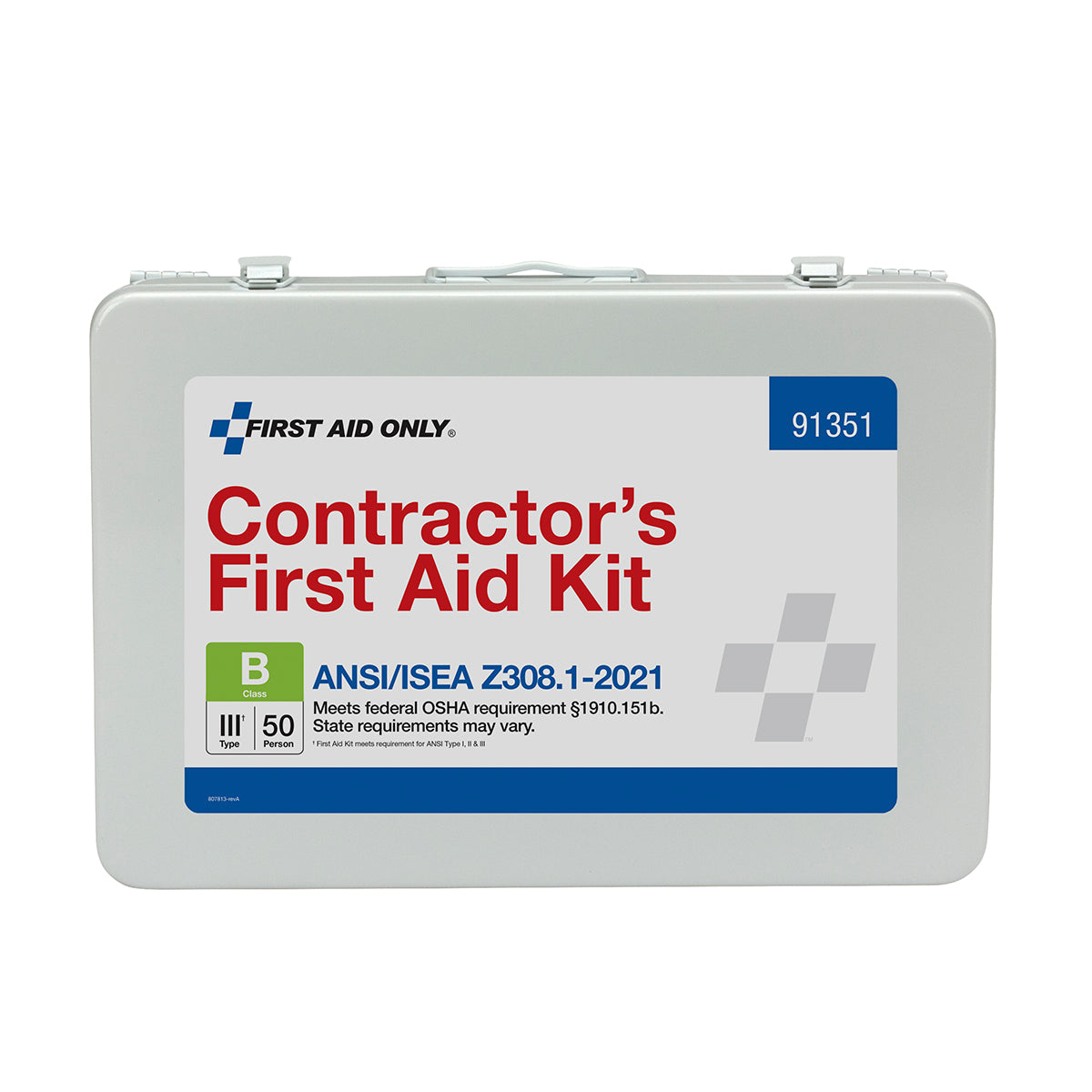 50 Person ANSI B Contractor Metal First Aid Kit ANSI