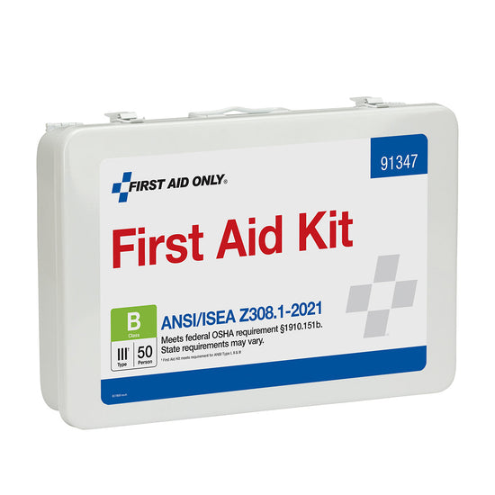 50 Person ANSI B Metal First Aid Kit ANSI 2021 – firstaidonly