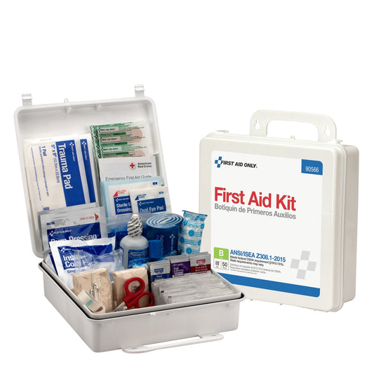 First Aid Only 50 Person Bulk Kit ANSI B Type III Weatherproof Plastic Case 2015 Compliant