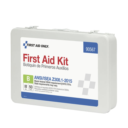 First Aid Only 50 Person Bulk Metal Kit ANSI B Type III 2015 Compliant