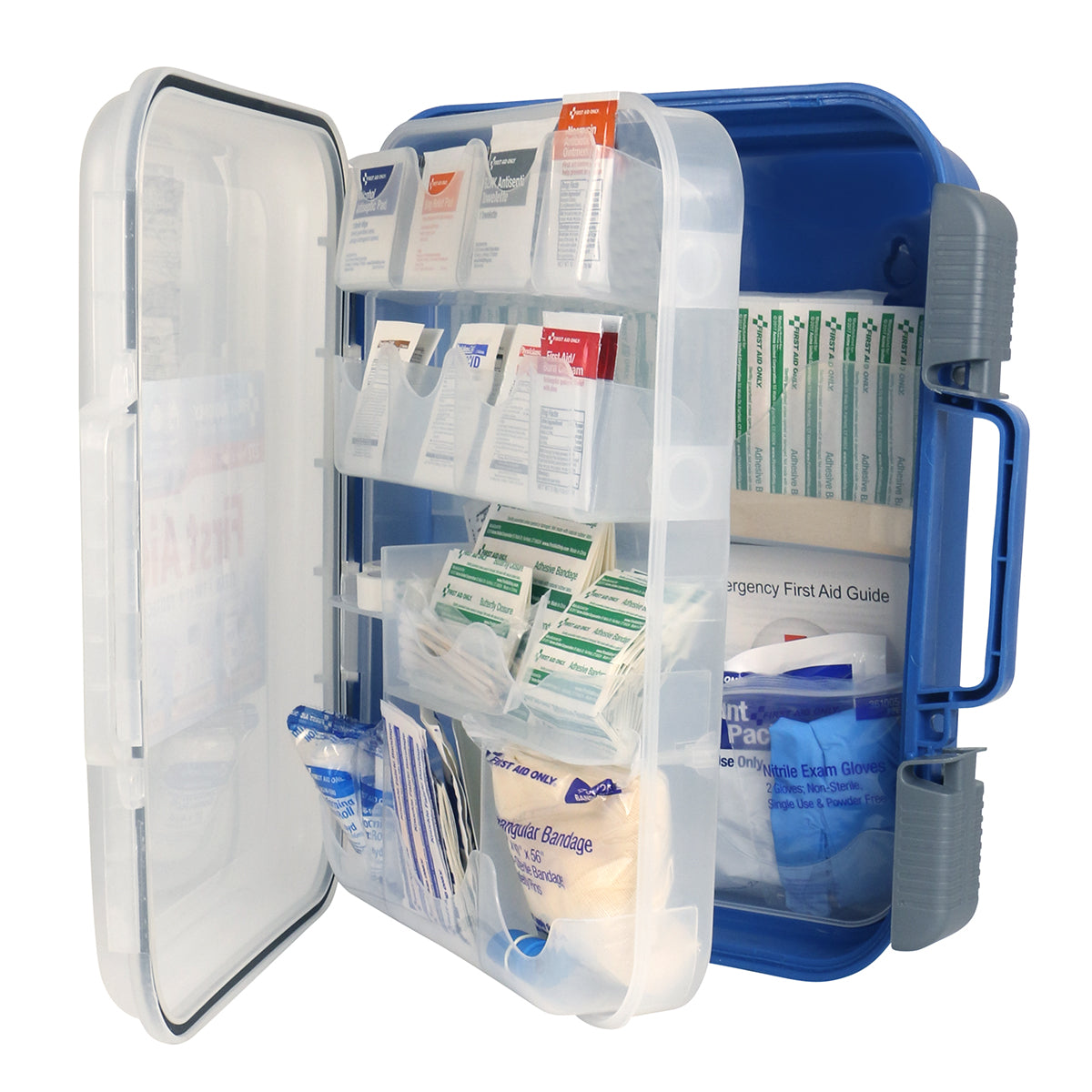 50-Person Clear Front Plastic First Aid Kit 272 pieces – firstaidonly