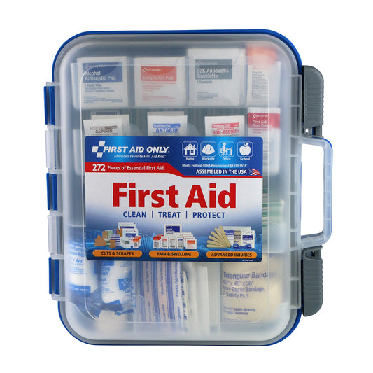 First Aid Only 50-Person Clear Front Plastic Kit 272 pieces