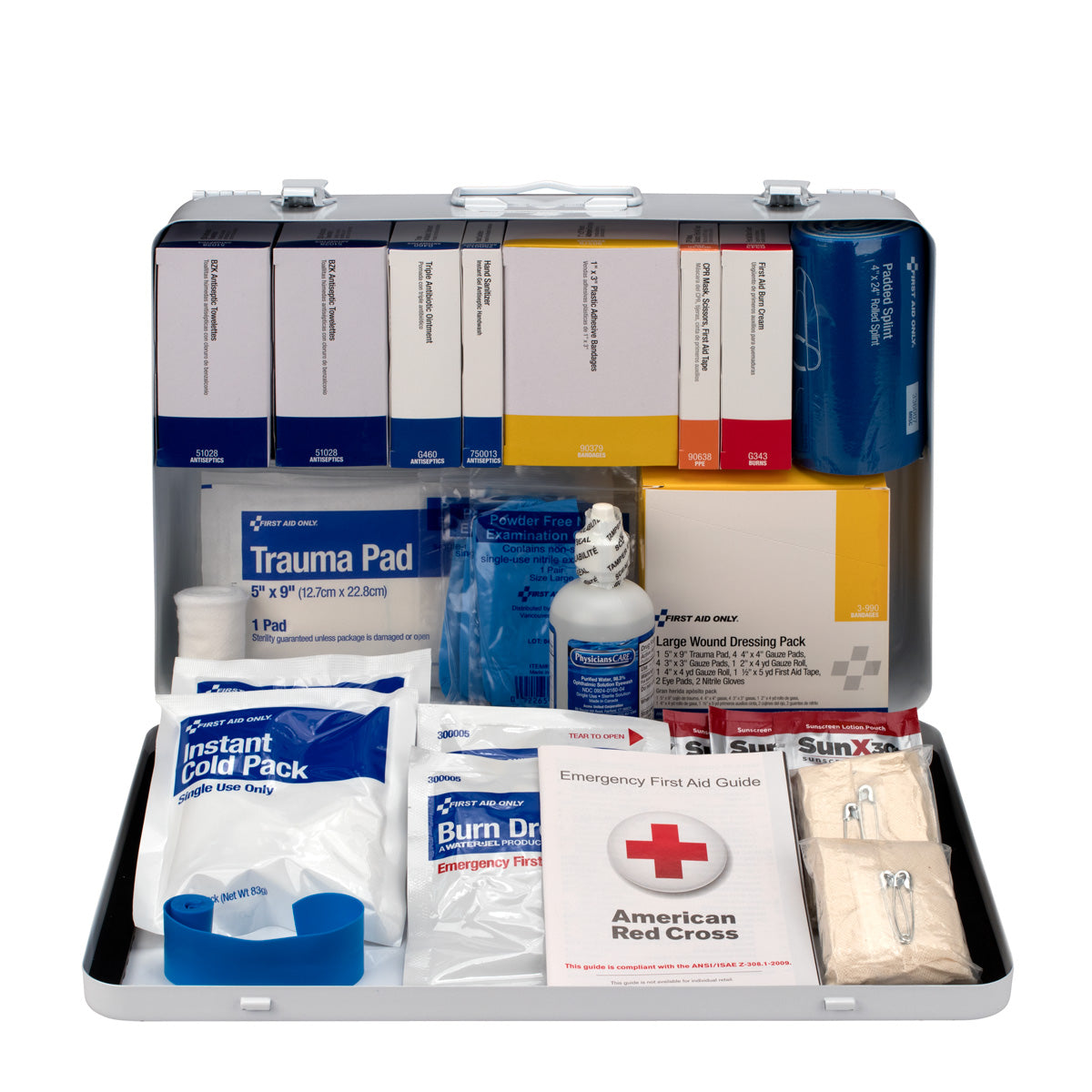 First Aid Only 50 Person Contractor ANSI B + Kit Metal Case Type III 2015 Compliant