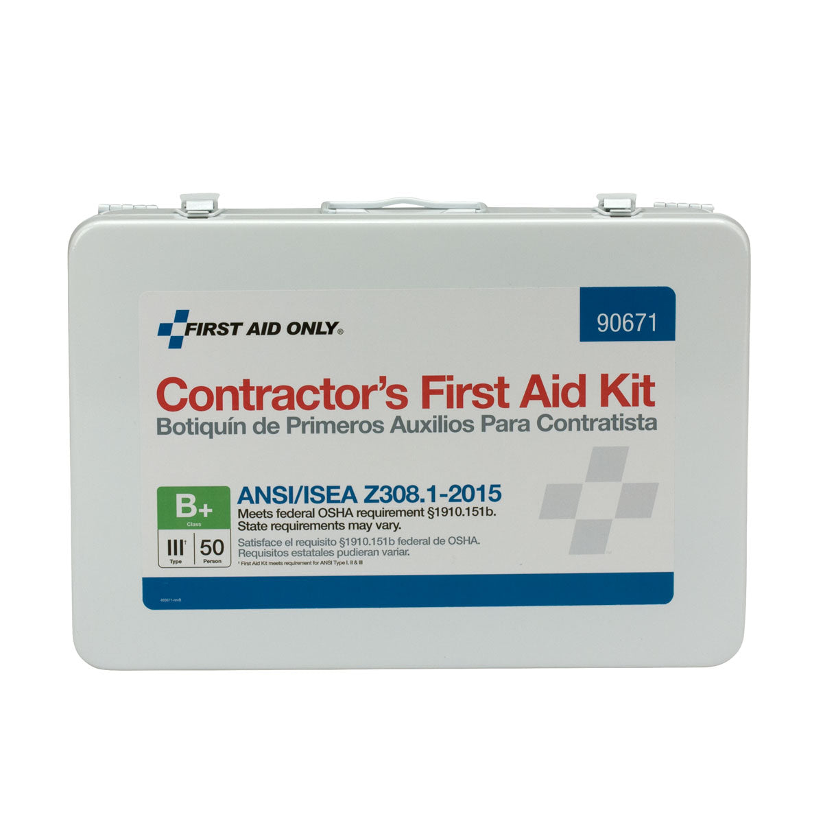 First Aid Only 50 Person Contractor ANSI B + Kit Metal Case Type III 2015 Compliant