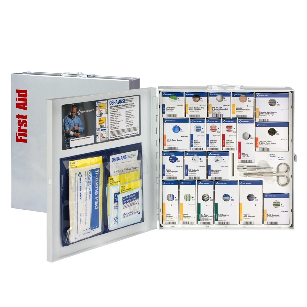 First Aid Only 50 Person Large Metal SmartCompliance Cabinet without medications