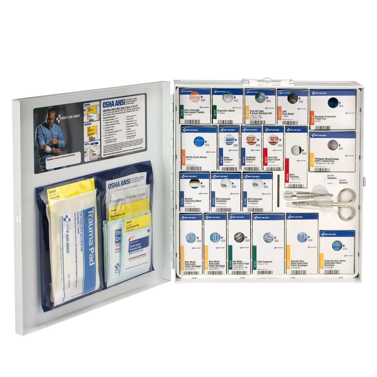 First Aid Only 50 Person Large Metal SmartCompliance Food Service Cabinet with Medications