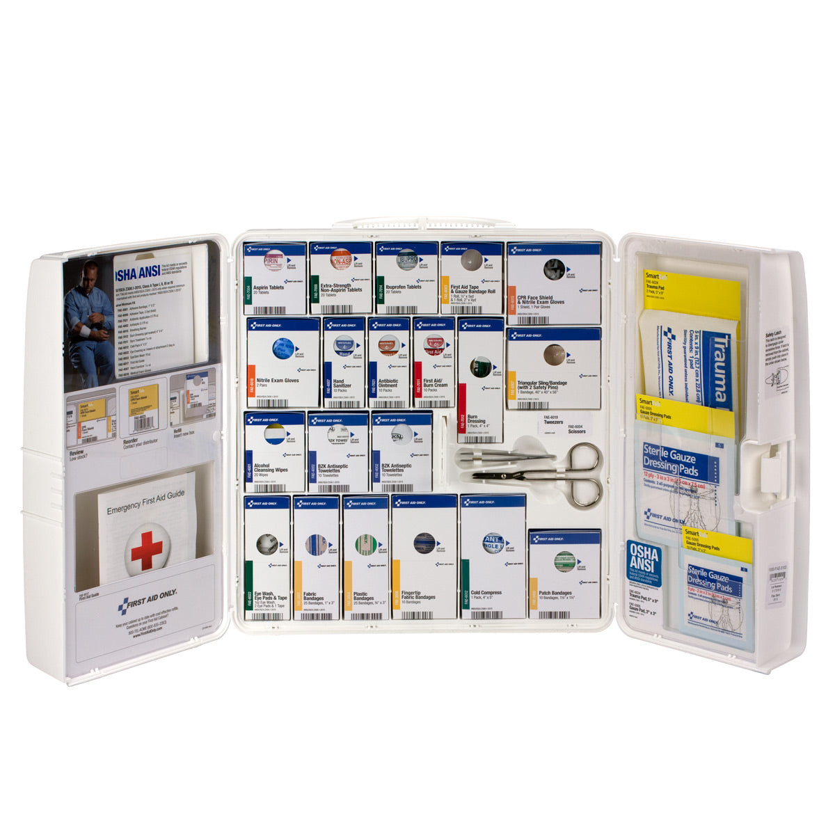 First Aid Only 50 Person Large Plastic SmartCompliance ANSI A Cabinet with Medications 2021 Compliant