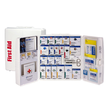 First Aid Only 50 Person Large Plastic SmartCompliance ANSI A Cabinet with Medications 2021 Compliant