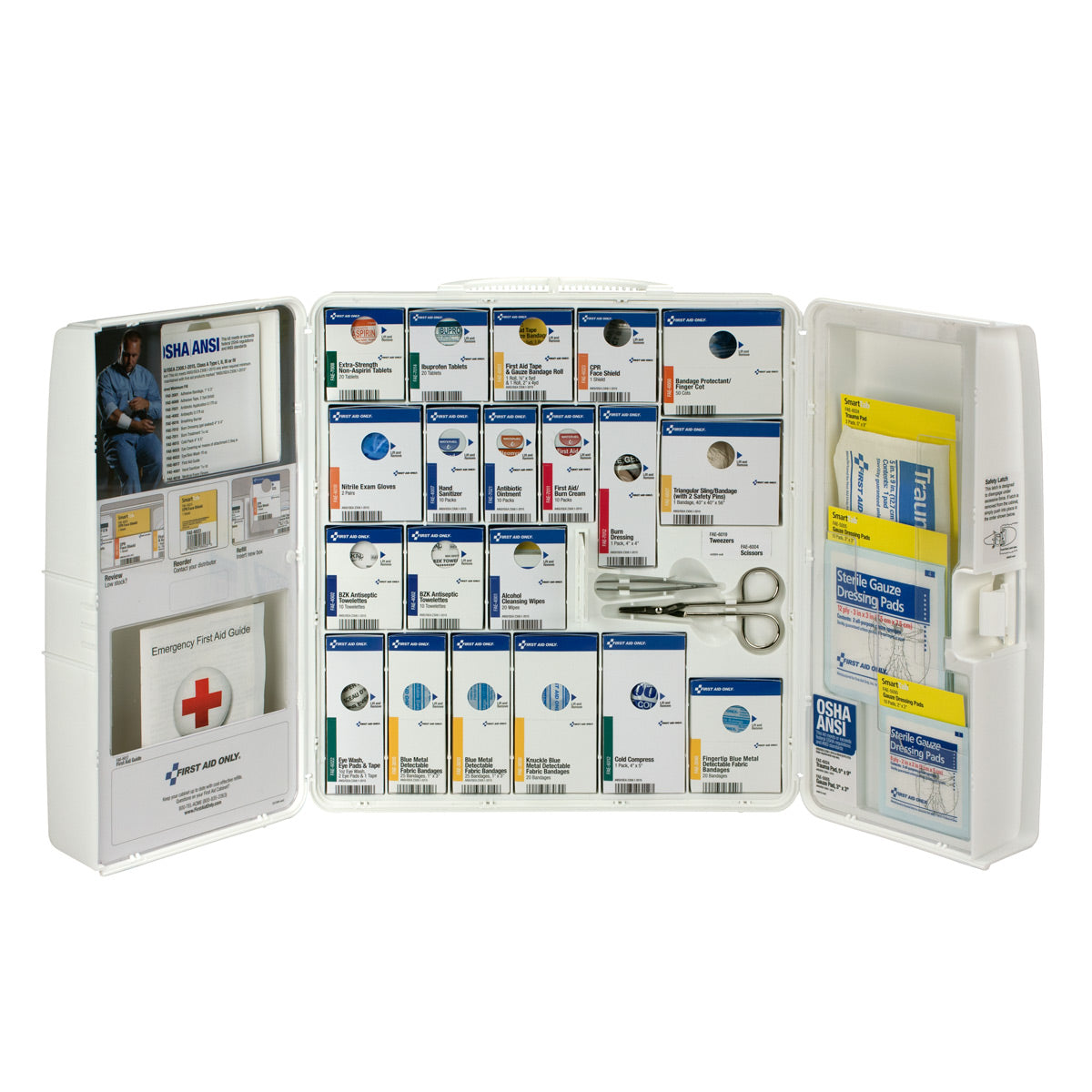 First Aid Only 50 Person Large Plastic SmartCompliance Food Service Cabinet with Medications