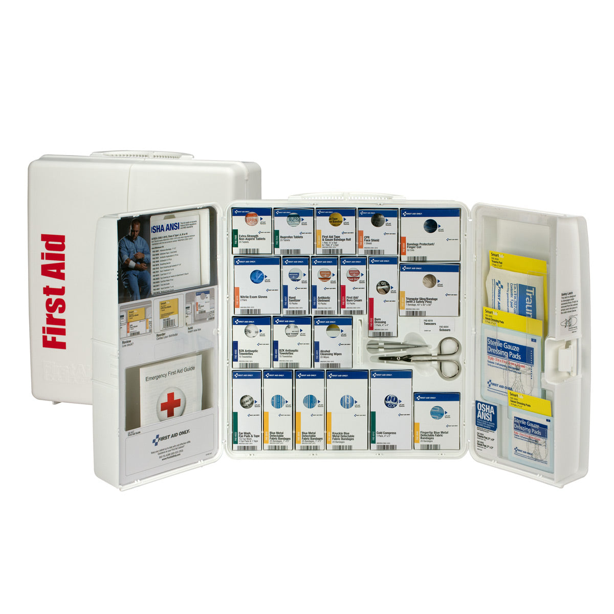 First Aid Only 50 Person Large Plastic SmartCompliance Food Service Cabinet with Medications