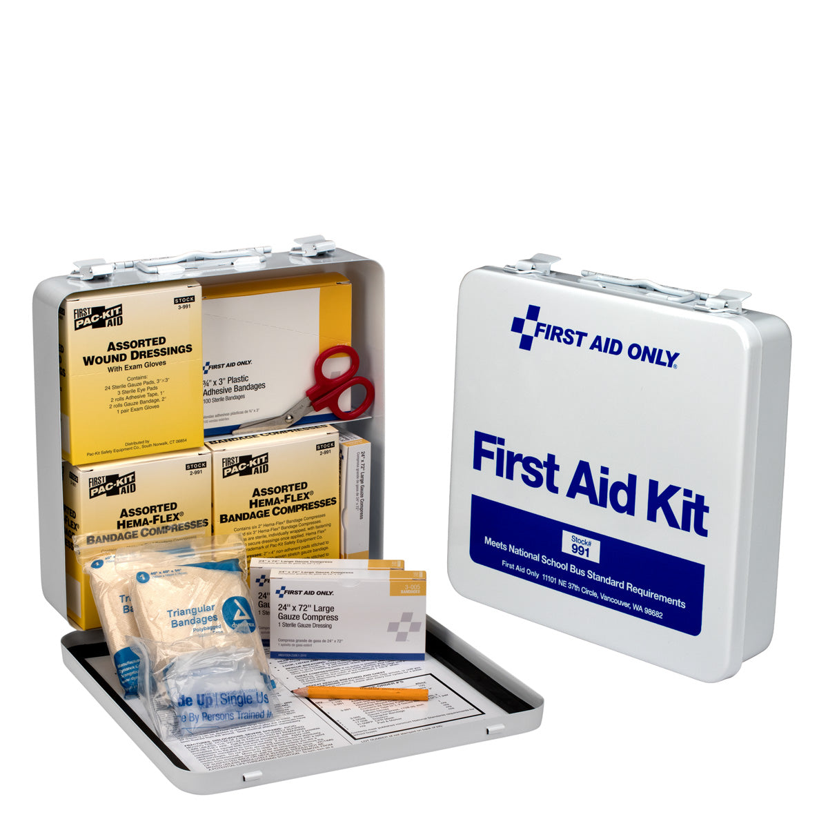 First Aid Only 50 Person National Standard Bus Kit Steel Case