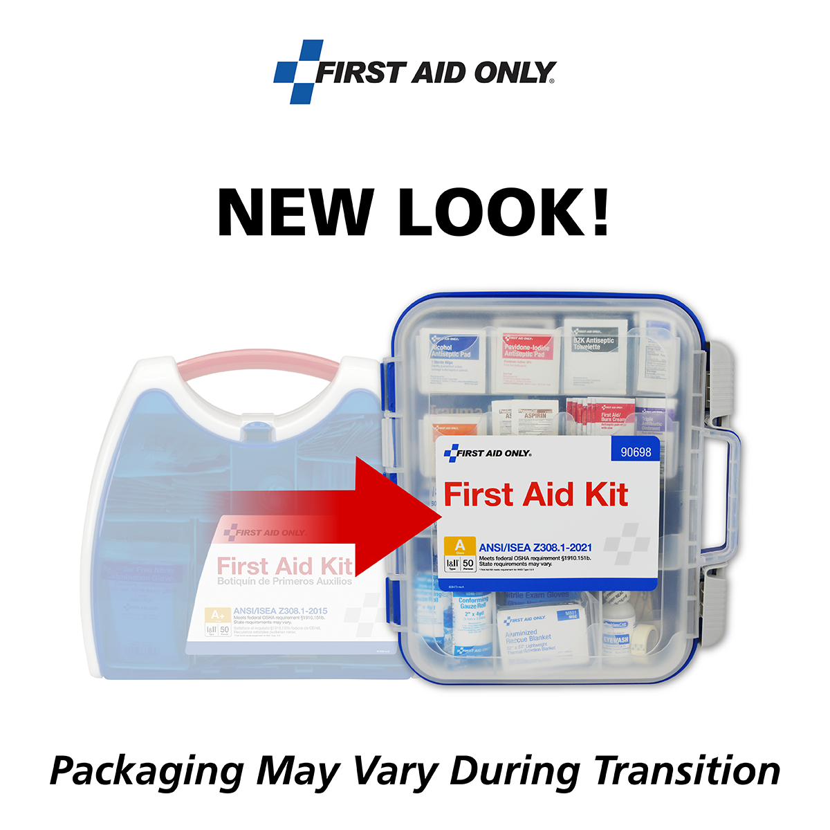 First Aid Only 50 Person ReadyCare ANSI A Large Kit Plastic Case 2021 Compliant