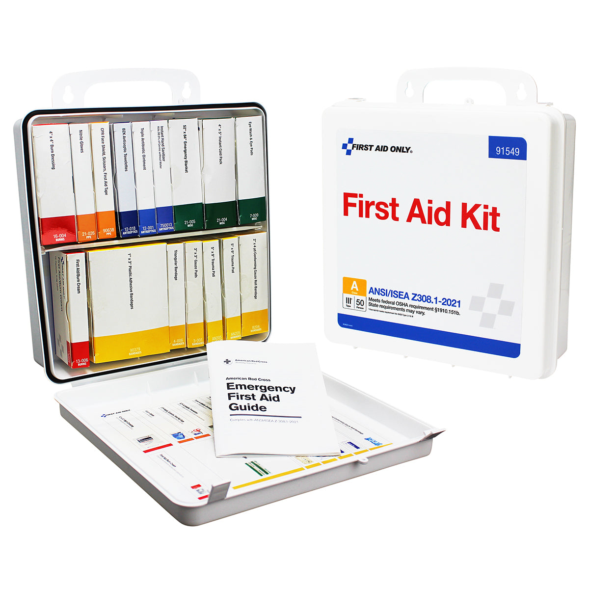 First Aid Only 50 Person Transportation Unitized Plastic Kit ANSI A 2021 Compliant