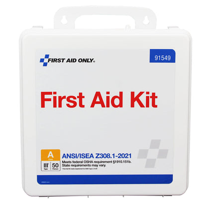 First Aid Only 50 Person Transportation Unitized Plastic Kit ANSI A 2021 Compliant