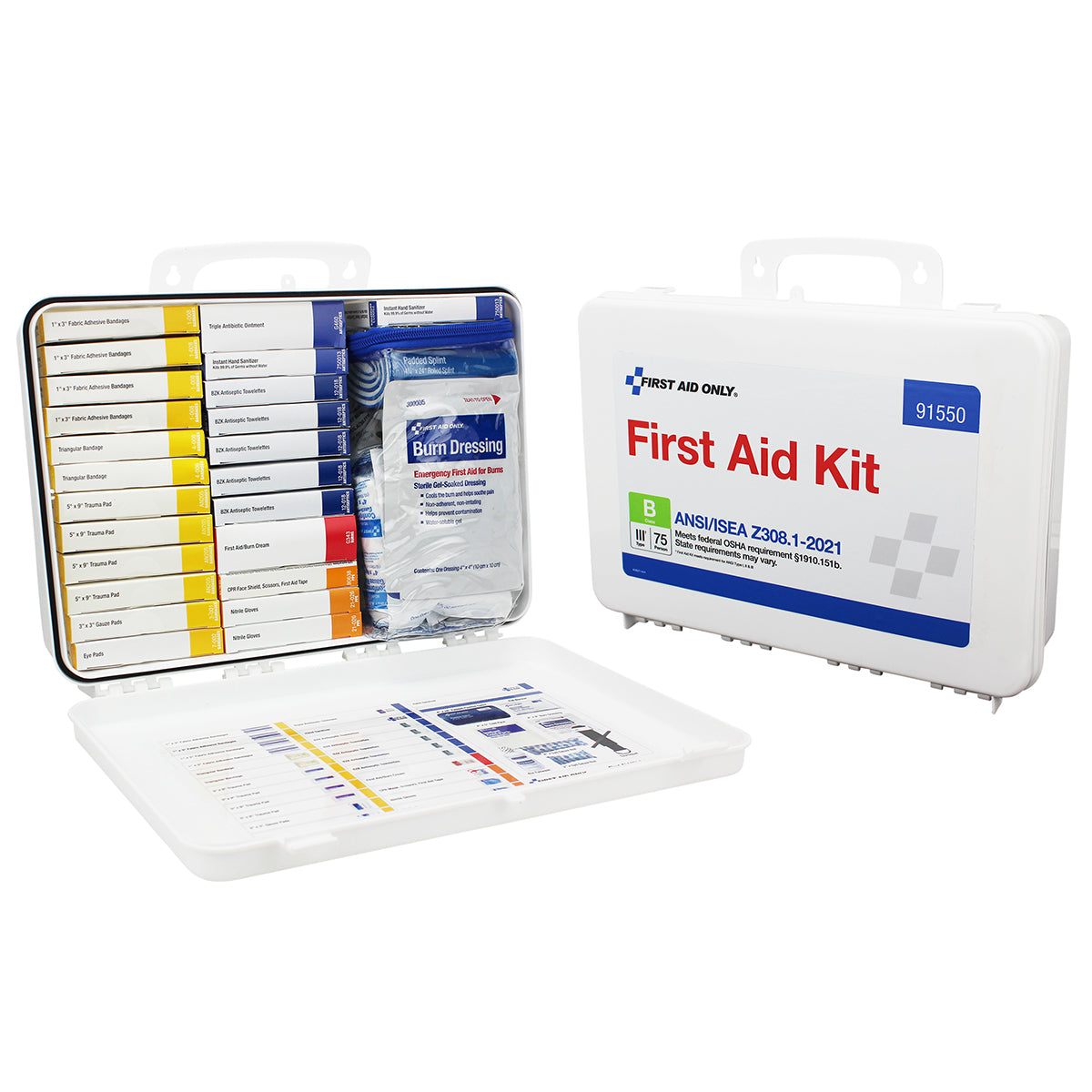 First Aid Only 50 Person Transportation Unitized Plastic Kit ANSI B 2021 Compliant