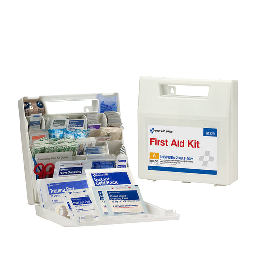 First Aid Only 50P Bulk Plastic ANSI A Kit with Dividers 2021 Compliant