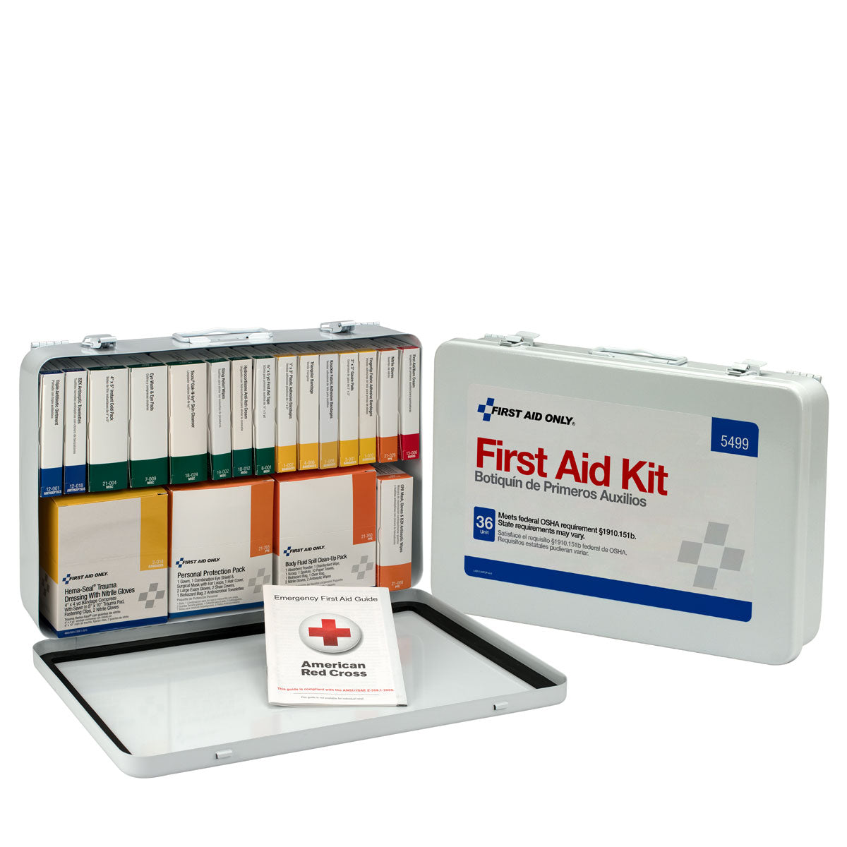 First Aid Only 36 Unit Kit with BBP and CPR Metal Case