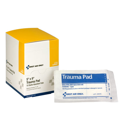 First Aid Only 5’’x9’’ Trauma Pad 10 per Box