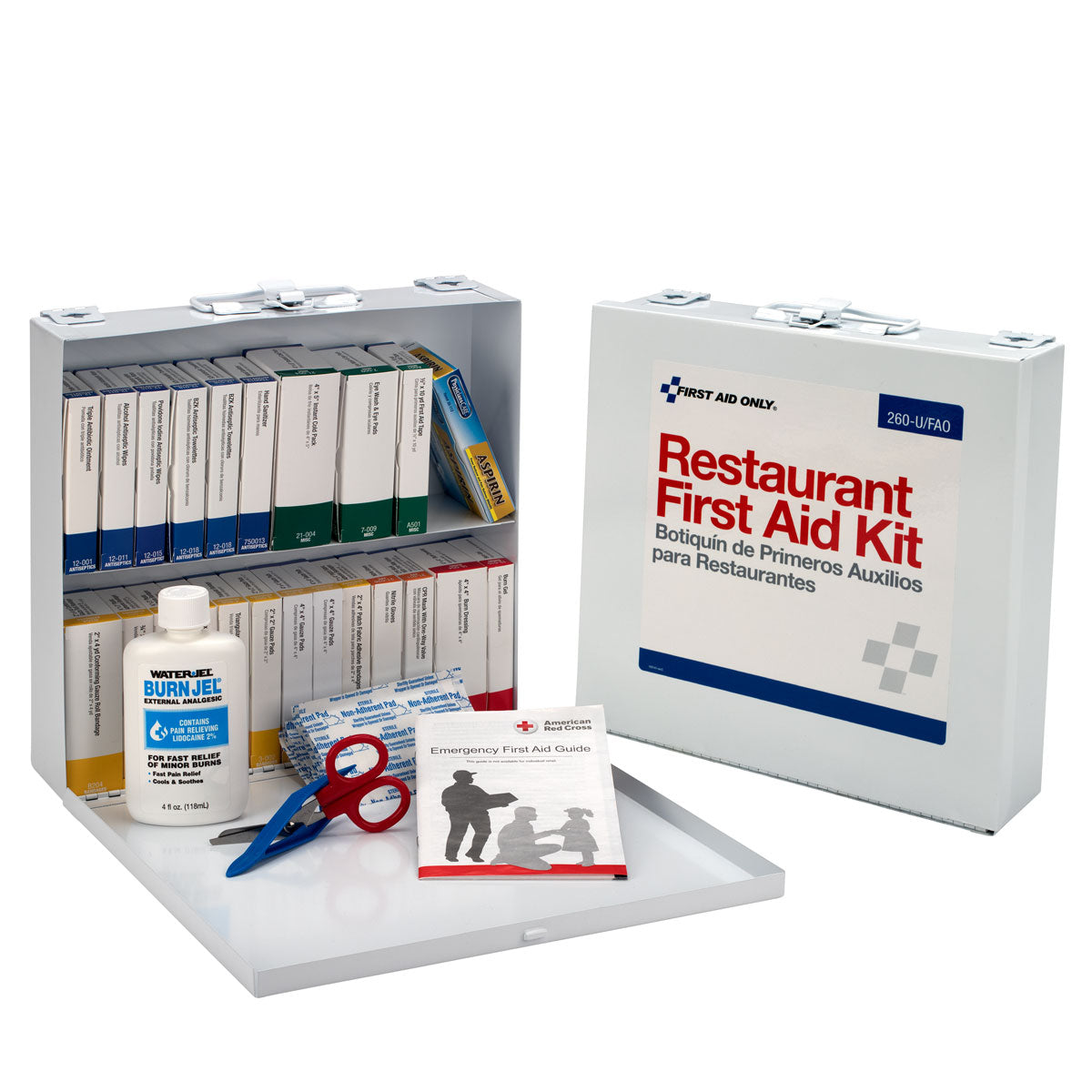 First Aid Only 75 Person Restaurant Kit Metal Case