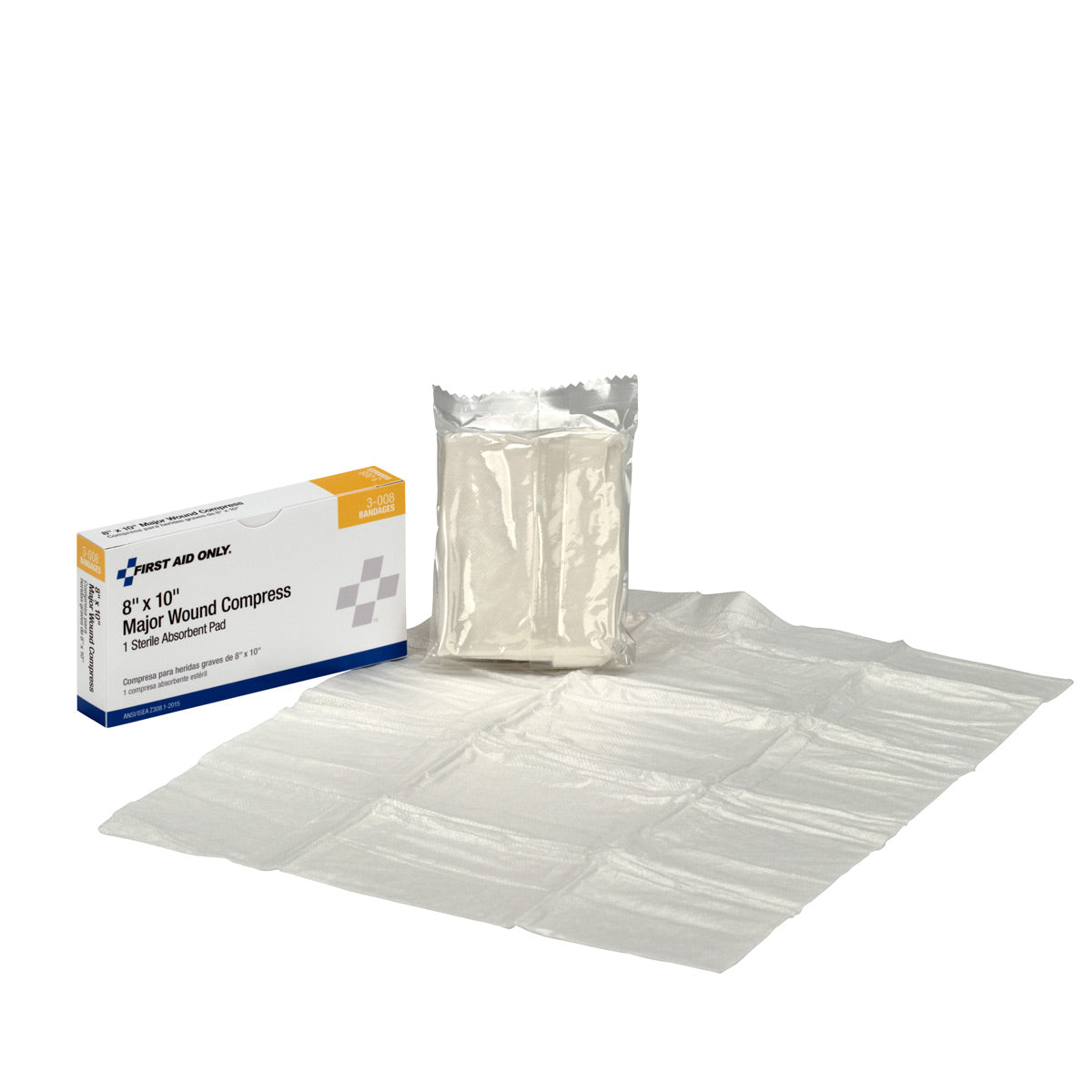 First Aid Only 8’’x10’’ Major Wound Compress 1 Per Box