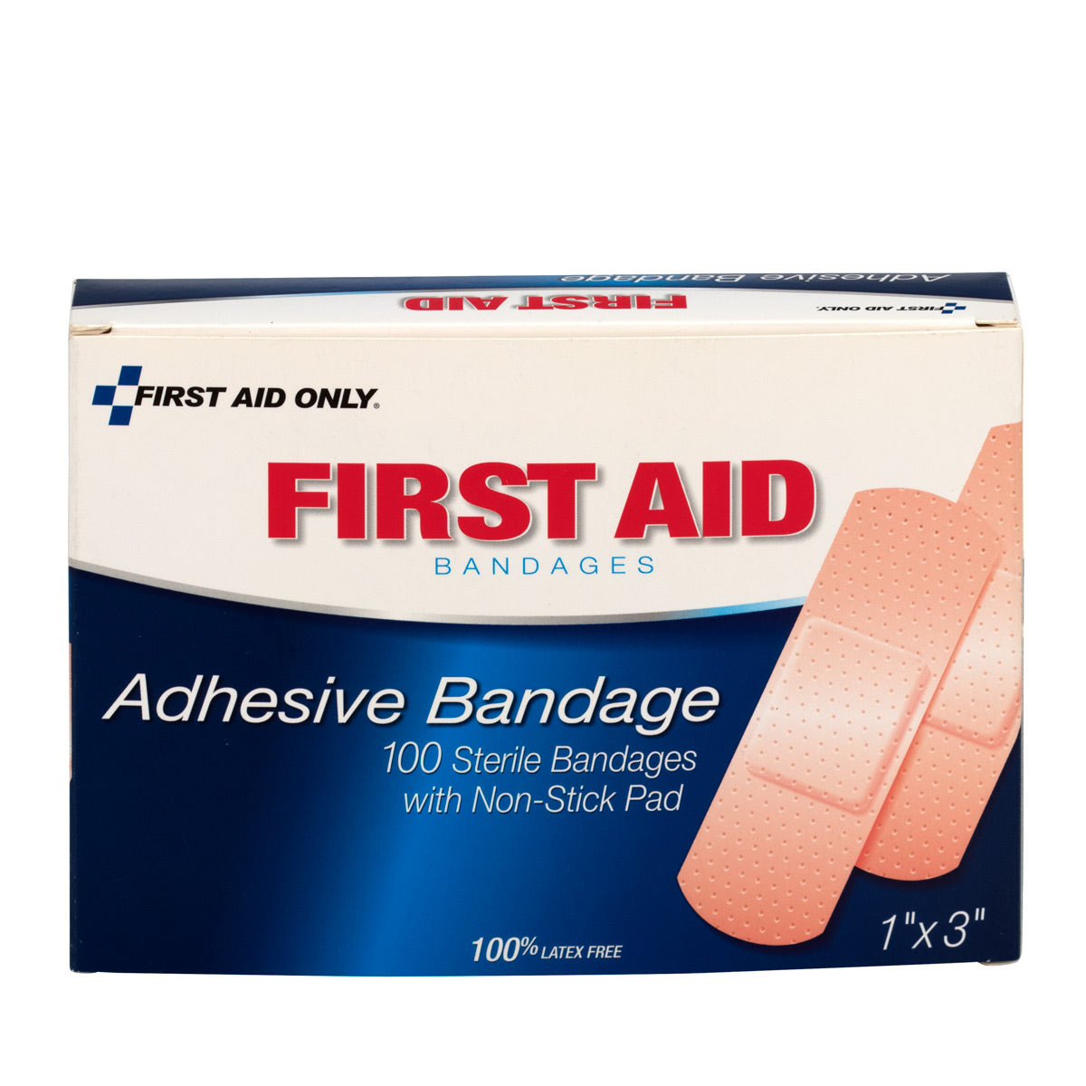 First Aid Only 1’’x3’’ Plastic Bandages 100 per Box