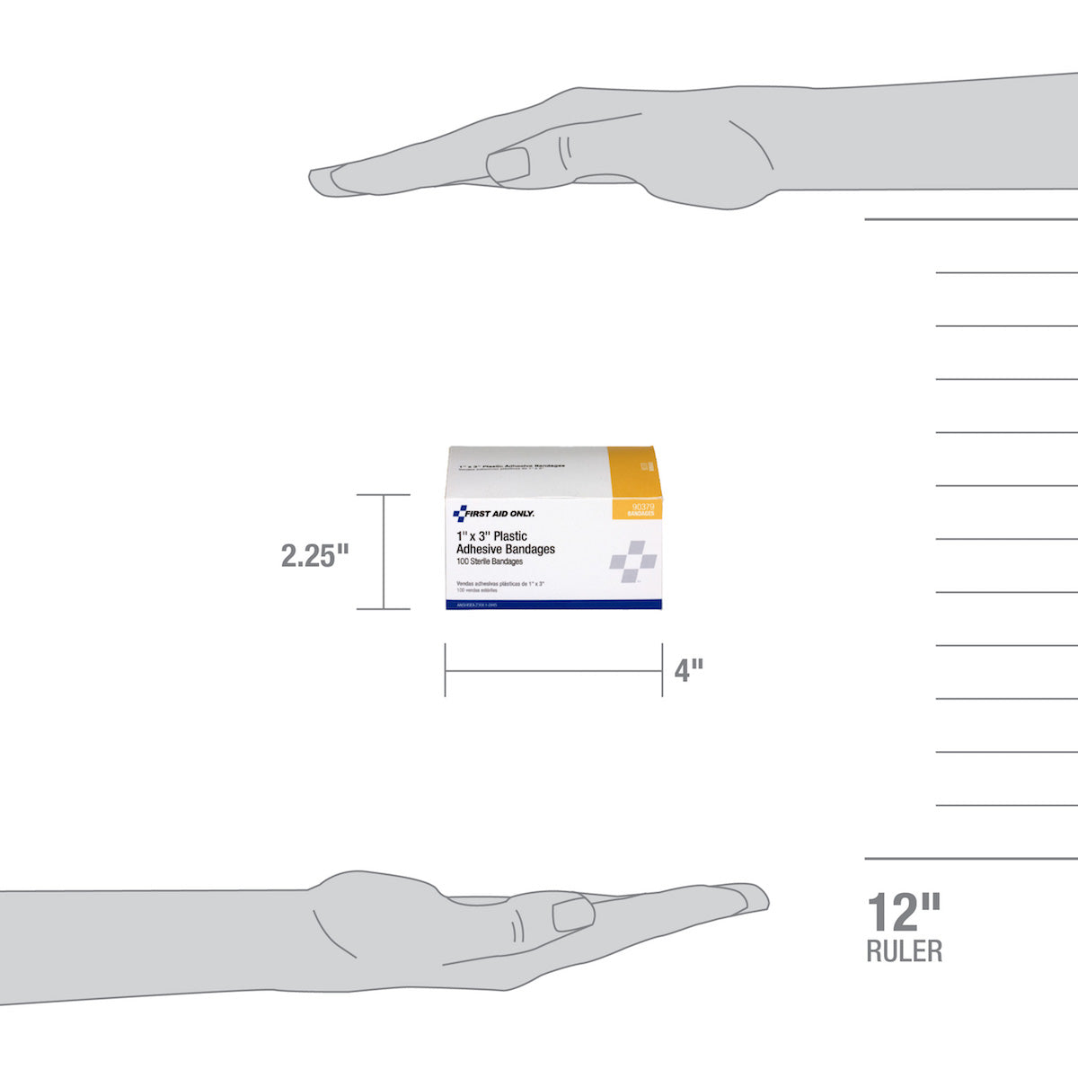 First Aid Only 1’’ x 3’’ Plastic Bandages 100 per Box