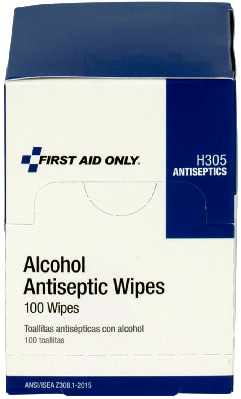 First Aid Only Alcohol Wipes 100 Per Box