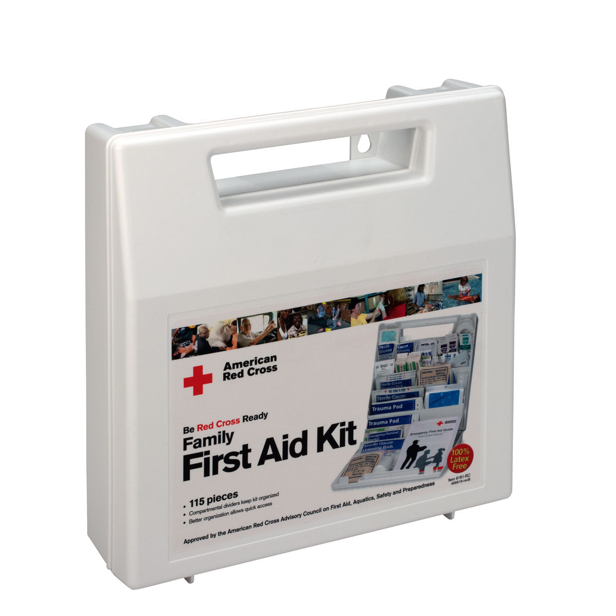 First Aid Only American Red Cross Deluxe Family Kit Plastic Case