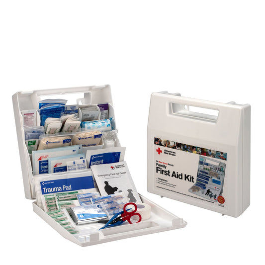 First Aid Only American Red Cross Deluxe Family Kit Plastic Case