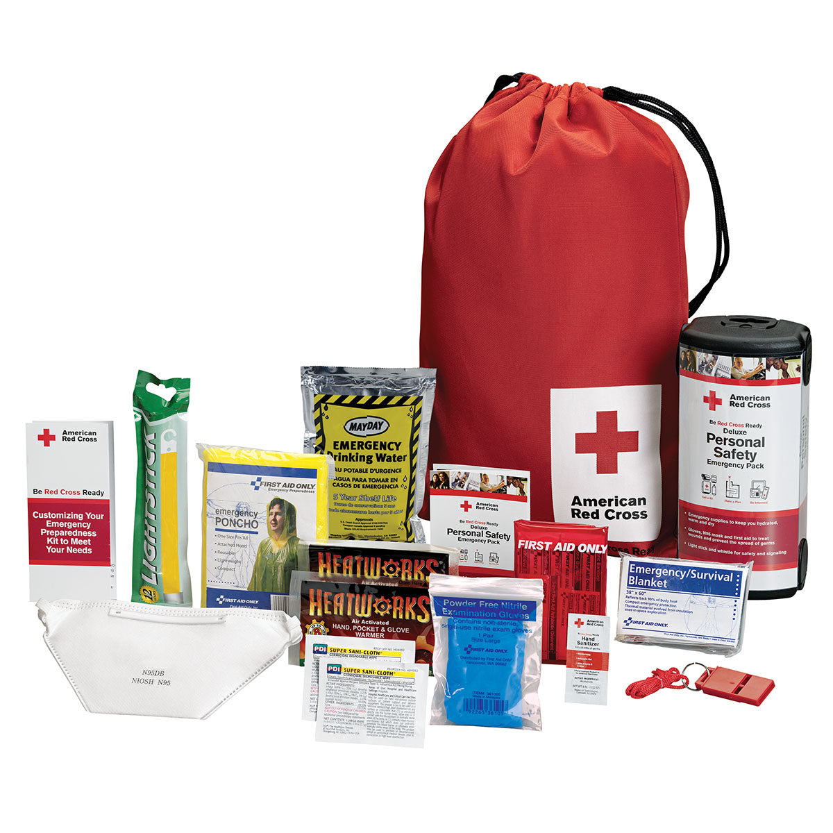 First Aid Only American Red Cross Deluxe Personal Safety Emergency Pack