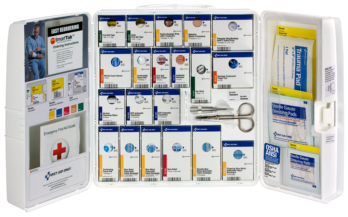 First Aid Only American Red Cross Medium Food Industry Cabinet with Smart Tab ezRefill System Metal