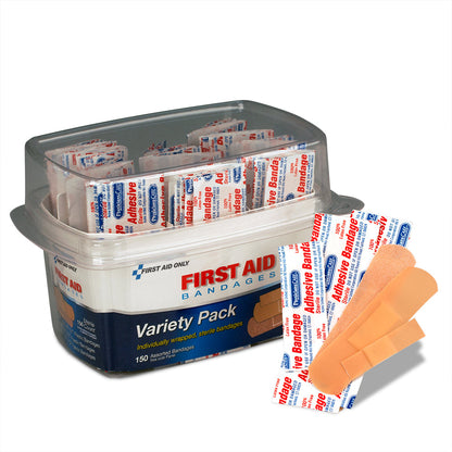 First Aid Only Assorted Bandage Box Kit: 150 Piece