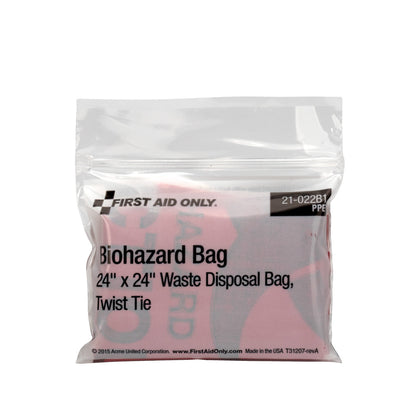 First Aid Only Biohazard Bag with Tie 1 per