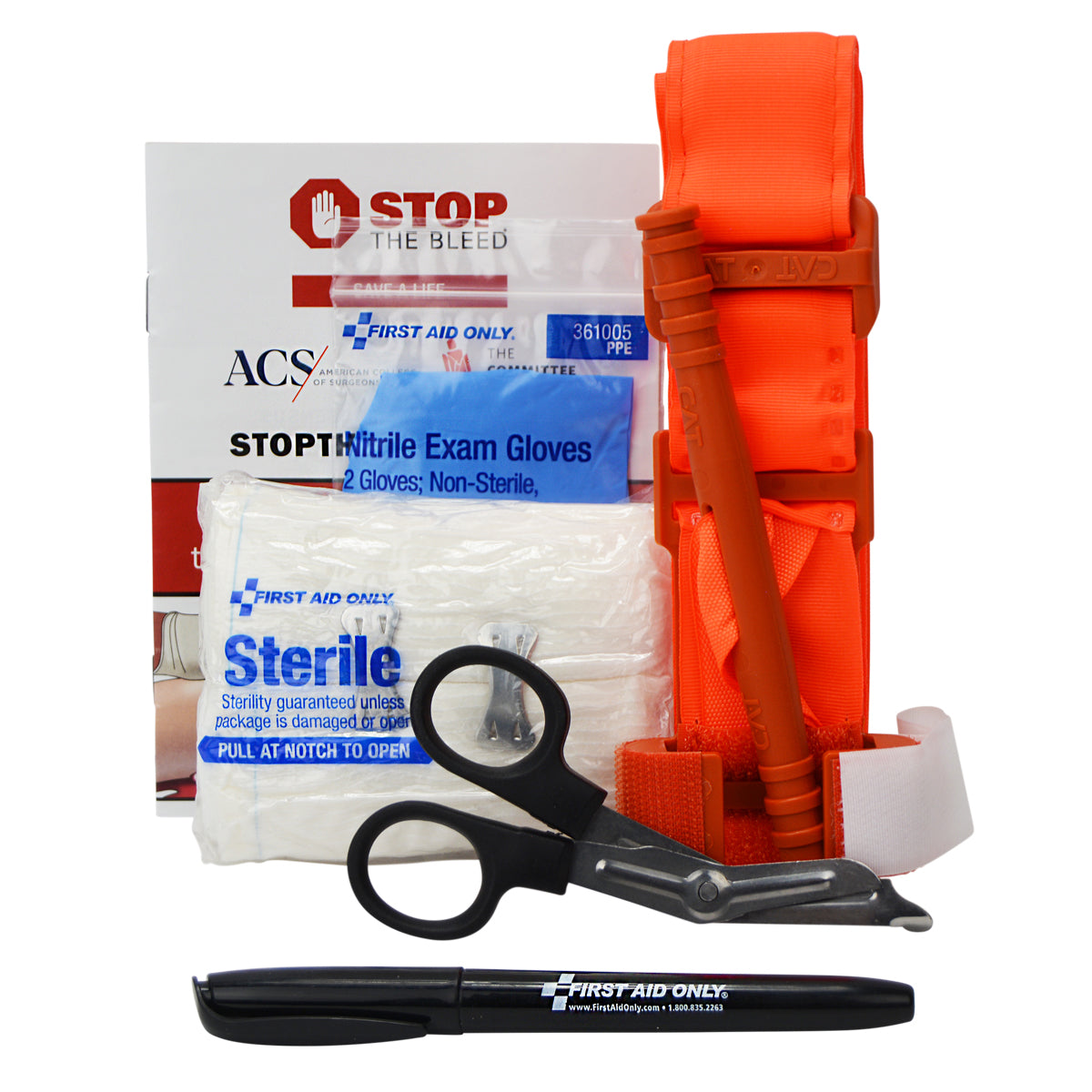 First Aid Only Bleeding Control Kit for California Regulation AB2260 Plastic Bag