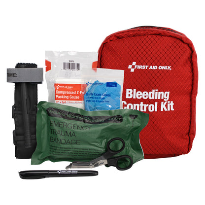 First Aid Only Bleeding Control Kit for CO IN TN VA WA State Regulation Fabric Pouch