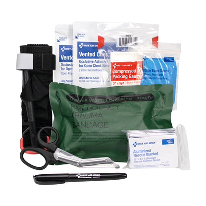 First Aid Only Bleeding Control Kit for Connecticut State Regulation HB7200 Fabric Pouch