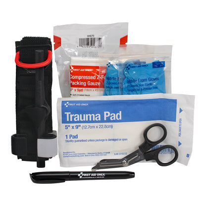 First Aid Only Bleeding Control Kit for Florida State Regulation HB1357 and HB5001 Fabric Pouch