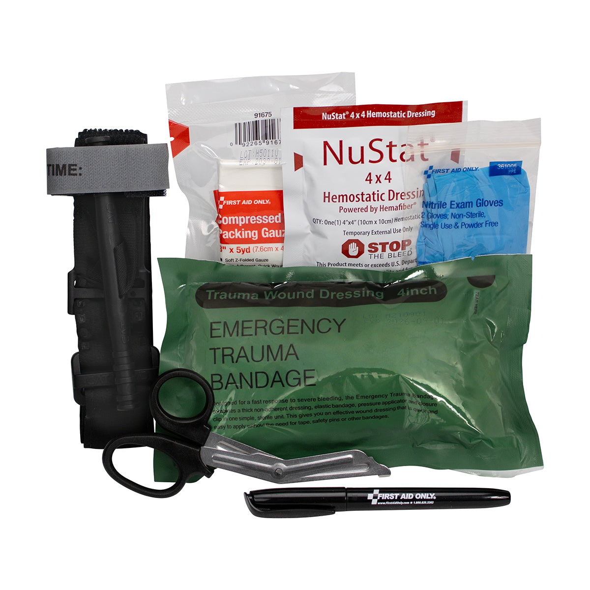 First Aid Only Bleeding Control Kit for Illinois Regulation HB1561 Fabric Pouch