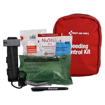 First Aid Only Bleeding Control Kit for Illinois Regulation HB1561 Fabric Pouch