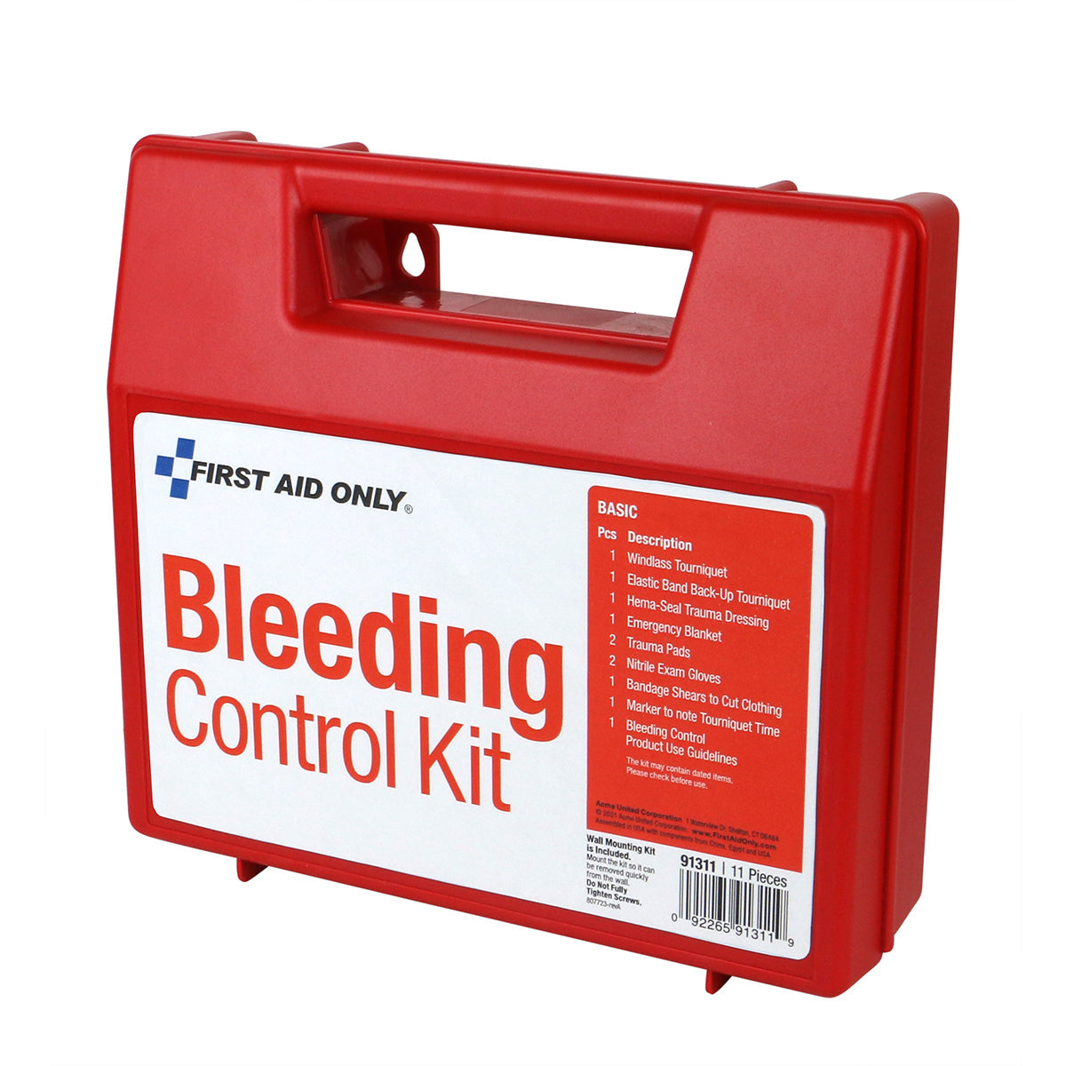 First Aid Only Bleeding Control Wall Station Basic Kit