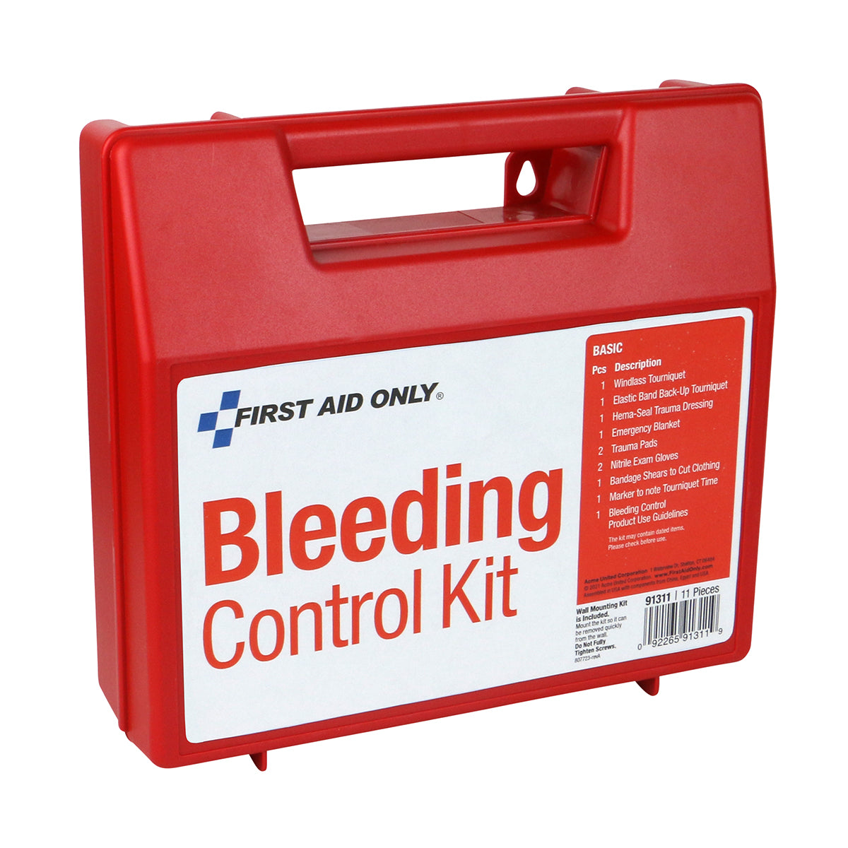 First Aid Only Bleeding Control Wall Station Basic Kit