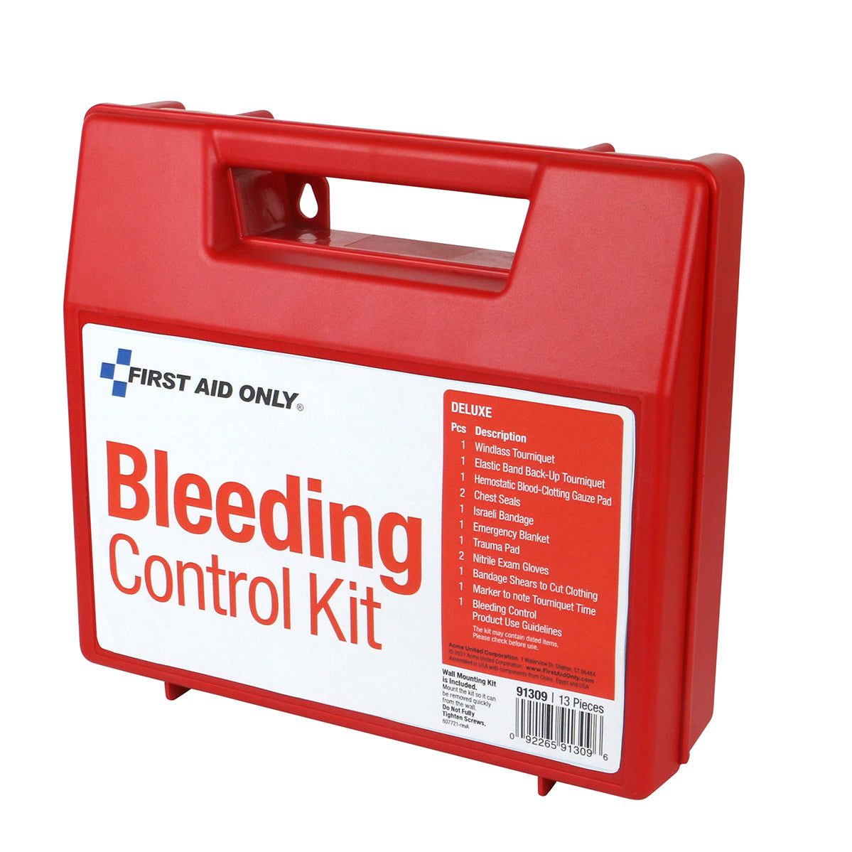 First Aid Only Bleeding Control Wall Station Deluxe Kit