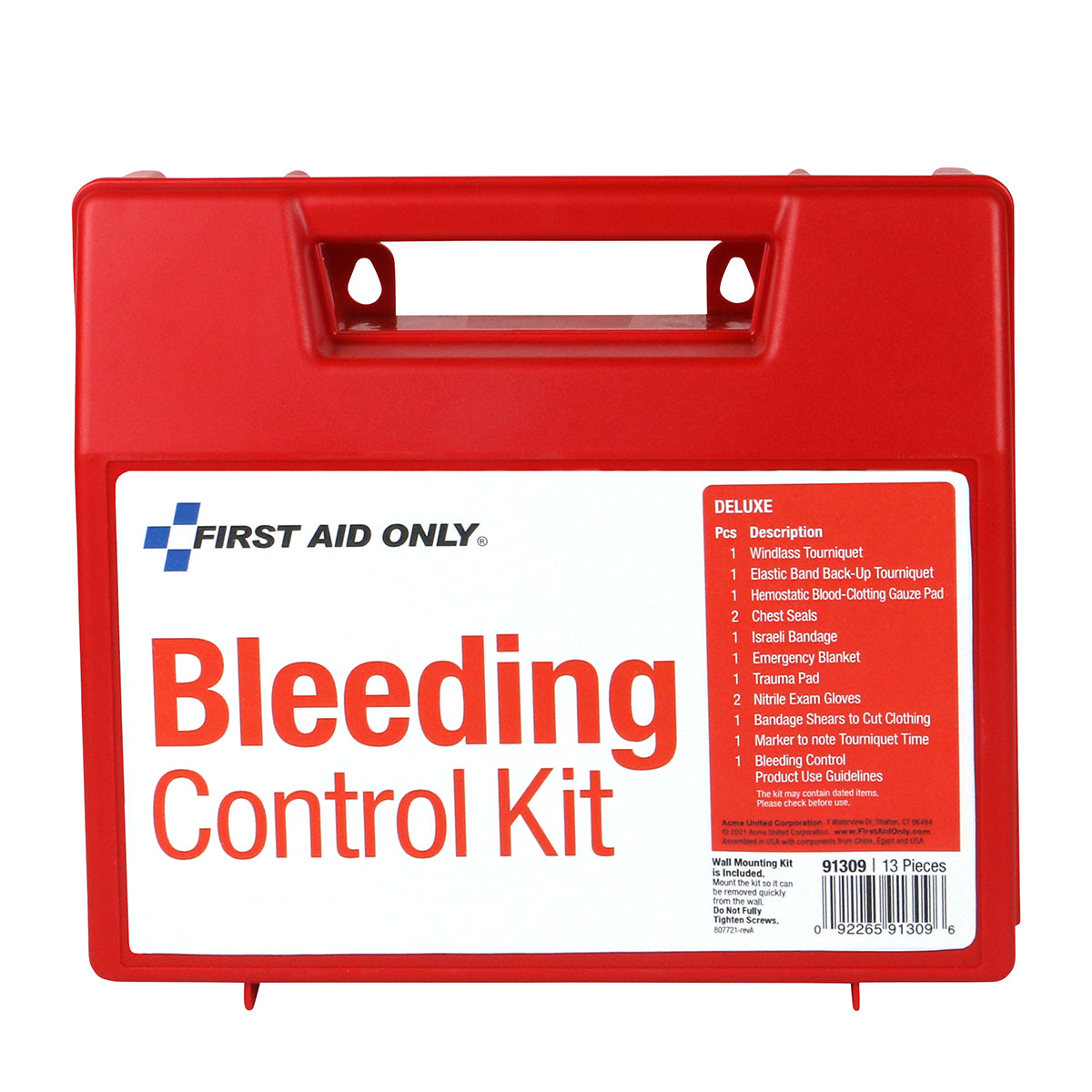 First Aid Only Bleeding Control Wall Station Deluxe Kit