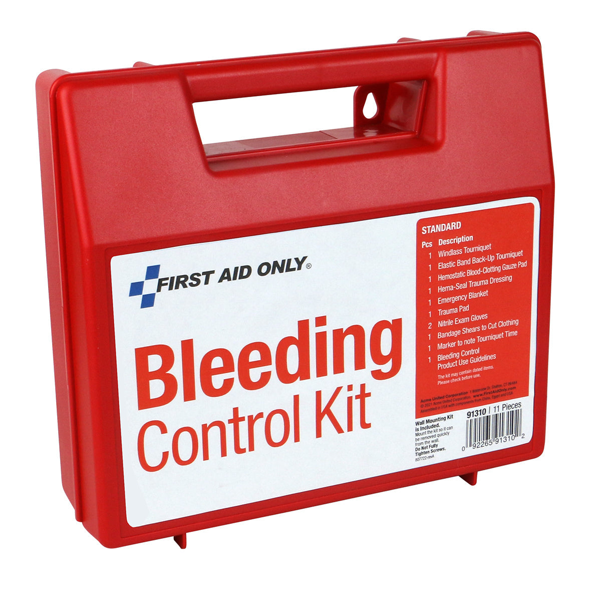 First Aid Only Bleeding Control Wall Station Standard Kit