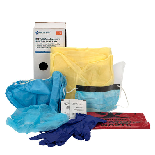First Aid Only Bloodborne Pathogen (BBP) Spill Clean-up Apparel Refill Pack for Kit #700