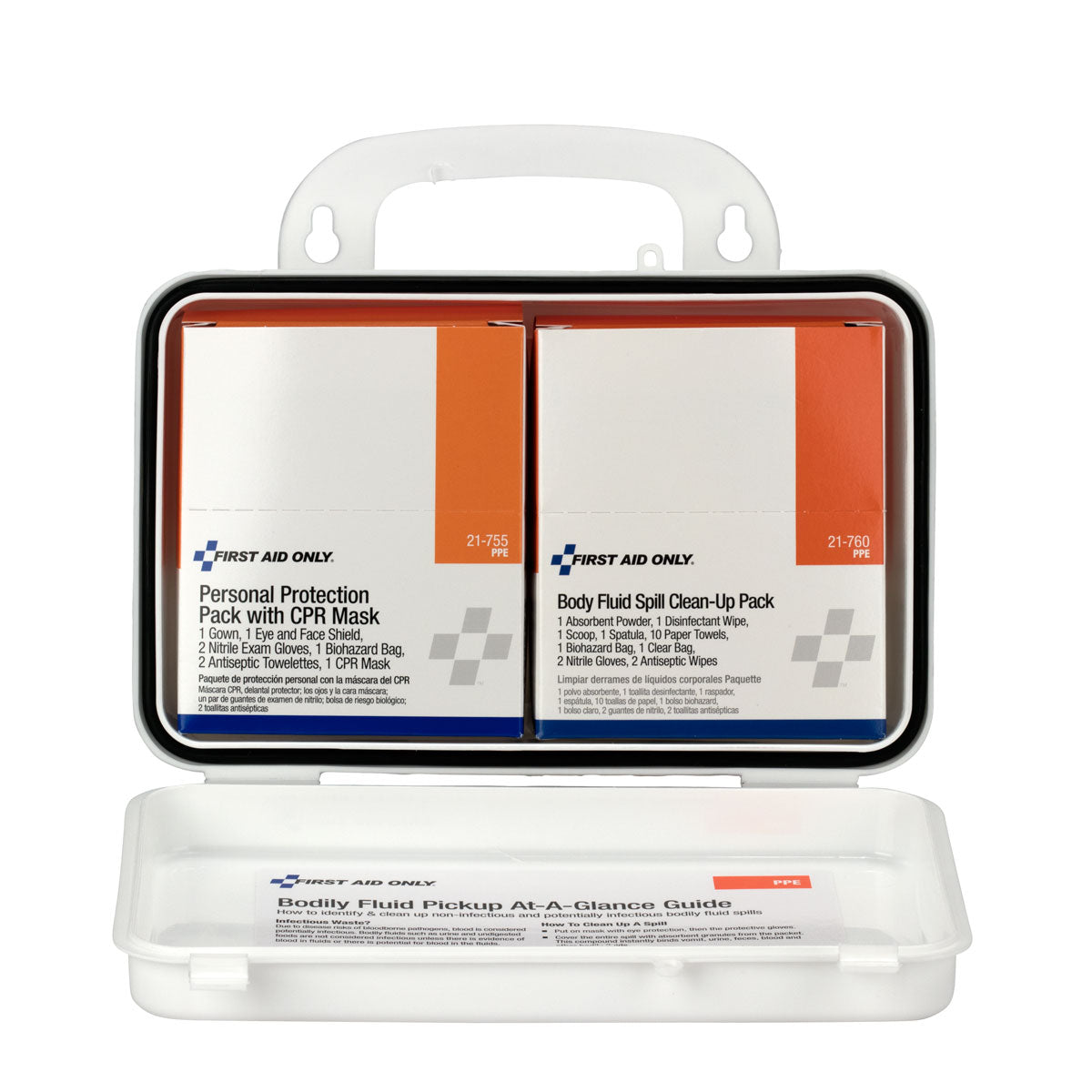 First Aid Only Bloodborne Pathogen (BBP) Unitized Spill Clean Up Kit with CPR Plastic Case