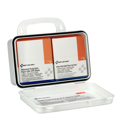 First Aid Only Bloodborne Pathogen (BBP) Unitized Spill Clean Up Kit with CPR Plastic Case